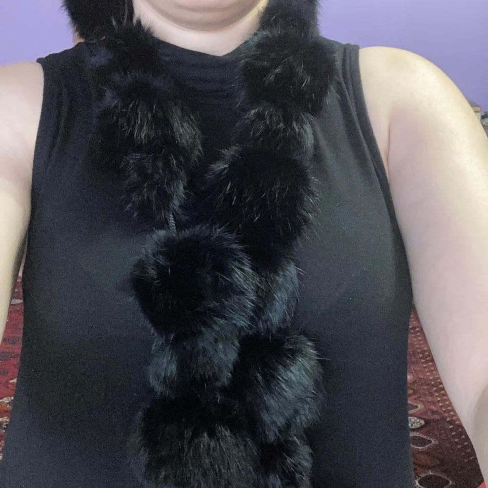 Genuine rabbit fur scarf